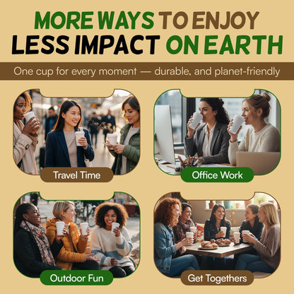 10 oz Disposable Coffee Cups with Lids [100 Pack] - Paper To Go Hot Cups | VerteVida