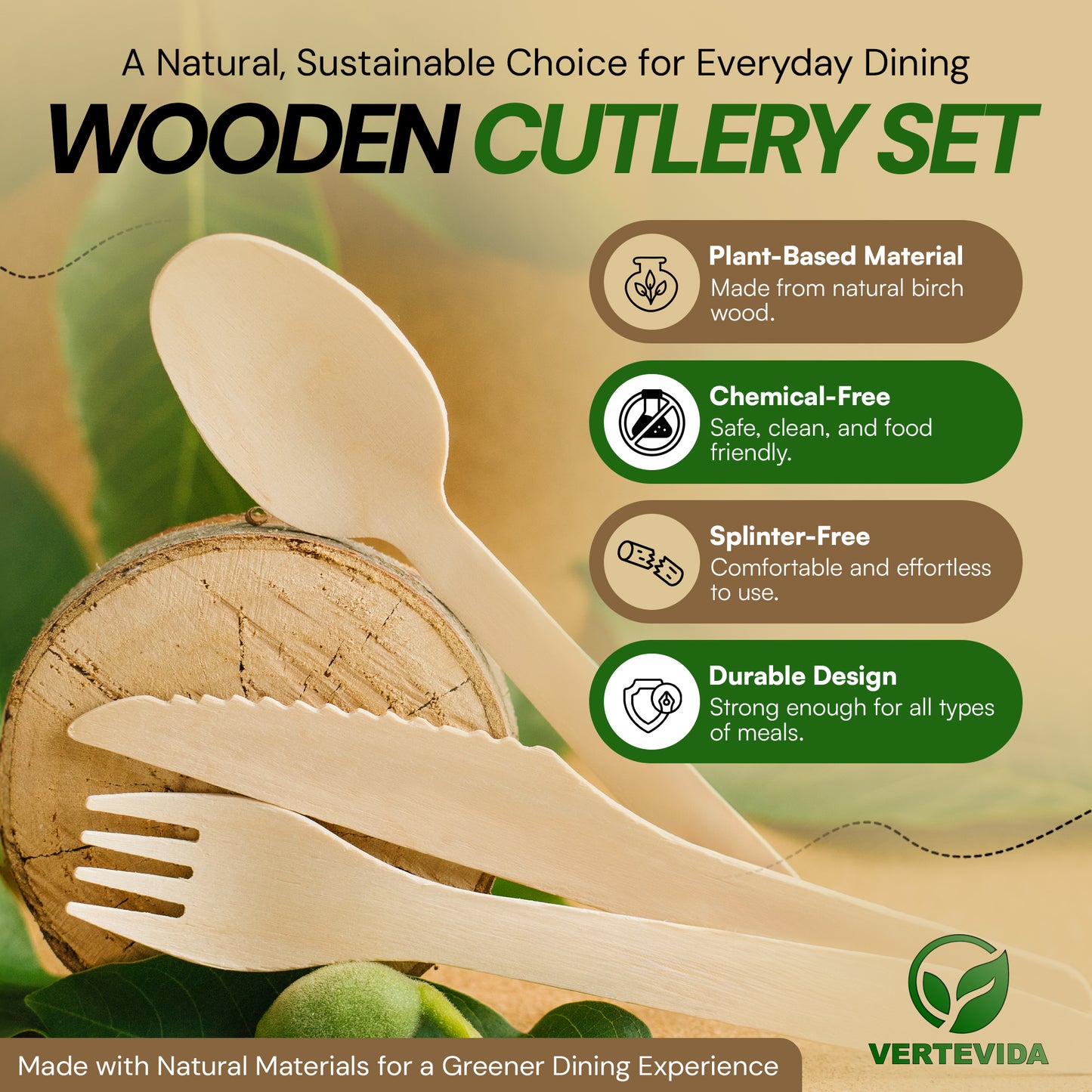 Disposable Cutlery Set Individually Wrapped [50 Pack] - Fork Knife Napkin Kit | VerteVida