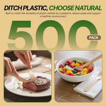 Disposable Cutlery Set Individually Wrapped [50 Pack] - Fork Knife Napkin Kit | VerteVida