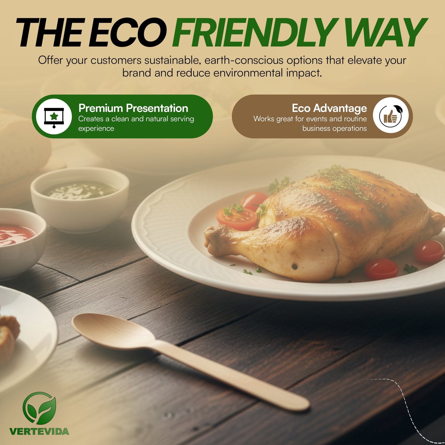 Disposable Wooden Spoons Individually Wrapped [100 Pack] - Birchwood Cutlery | VerteVida