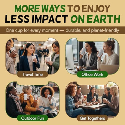 8 oz Disposable Coffee Cups with Lids [100 Pack] - Small Paper To Go Hot Cups | VerteVida